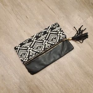 Aztec print clutch